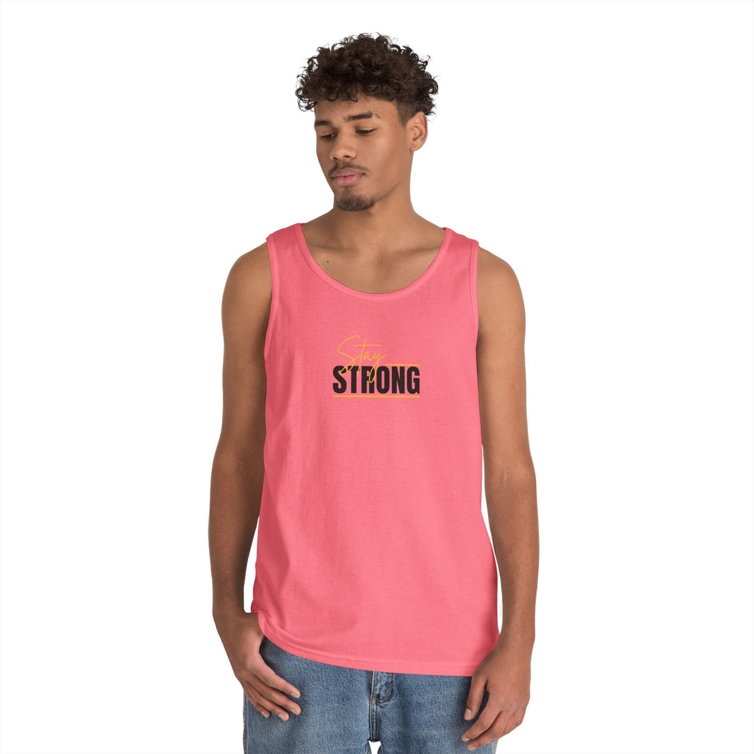 Stay Strong Graphic Heavy Cotton Tank Top