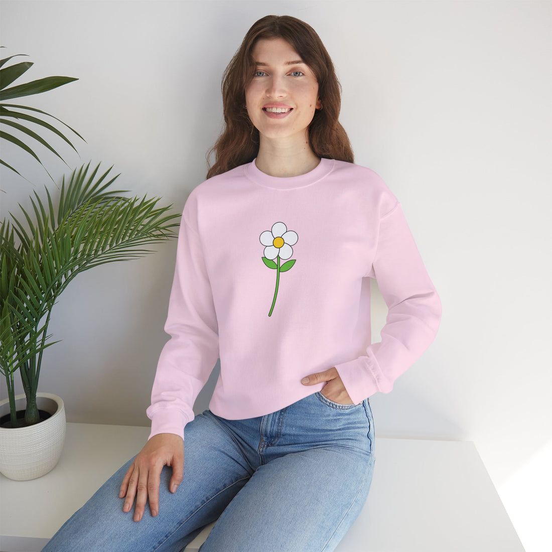 Minimalist Flower Graphic Sweatshirt