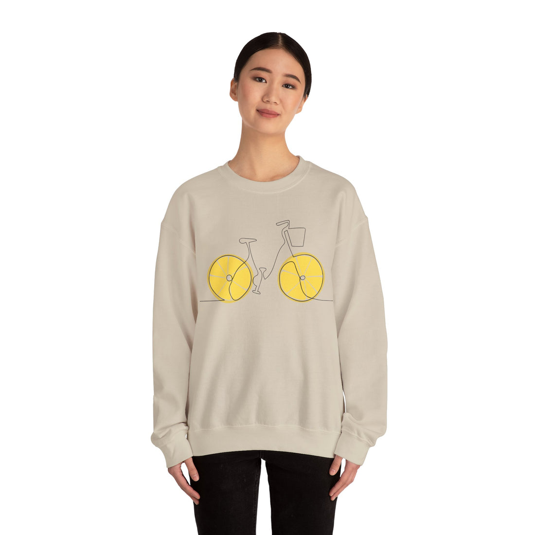 Fresh Ride: Lemon Bicycle Graphic Sweatshirt