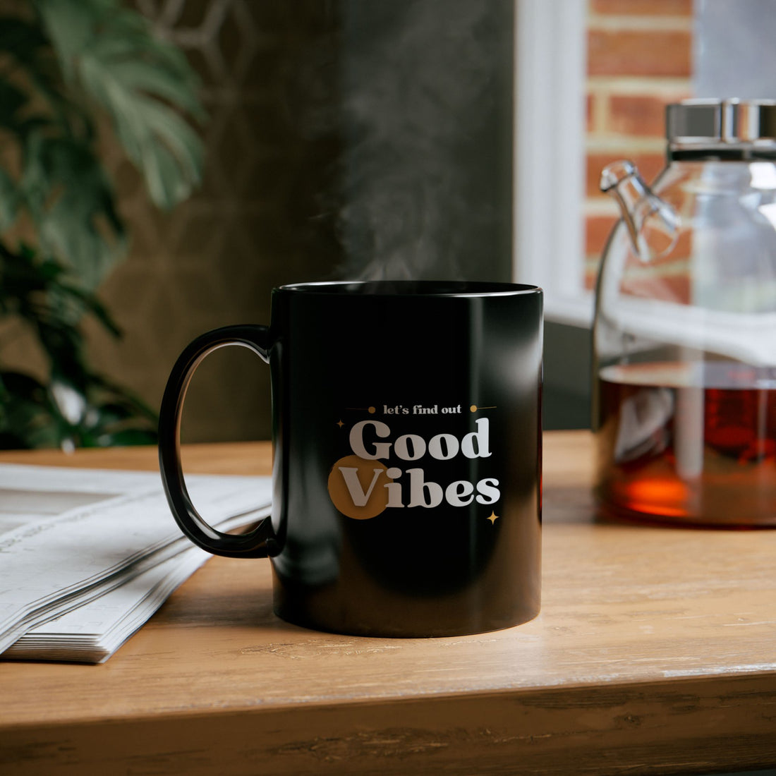 Good Vibes Black Mug 11oz