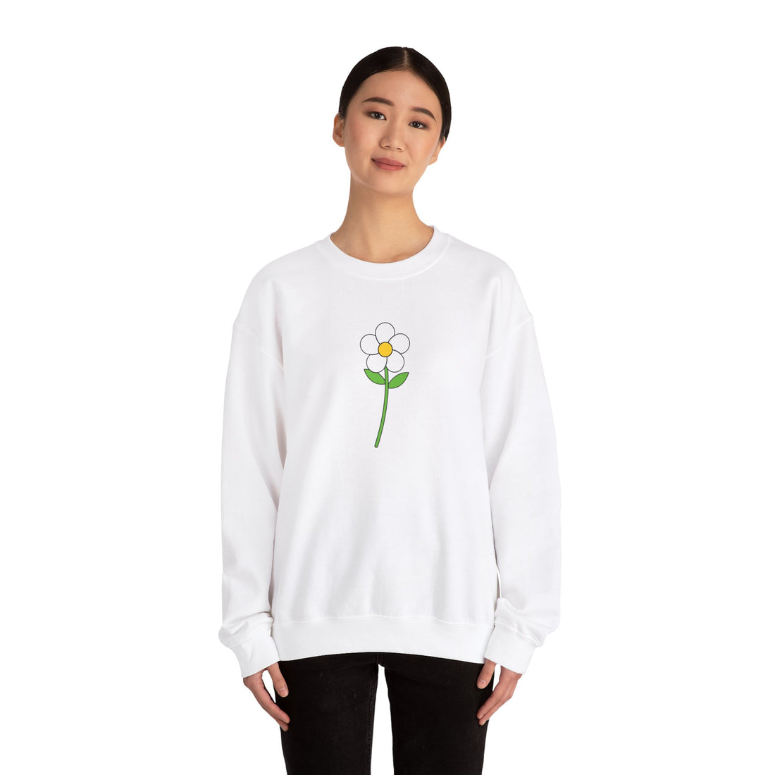 Minimalist Flower Graphic Sweatshirt