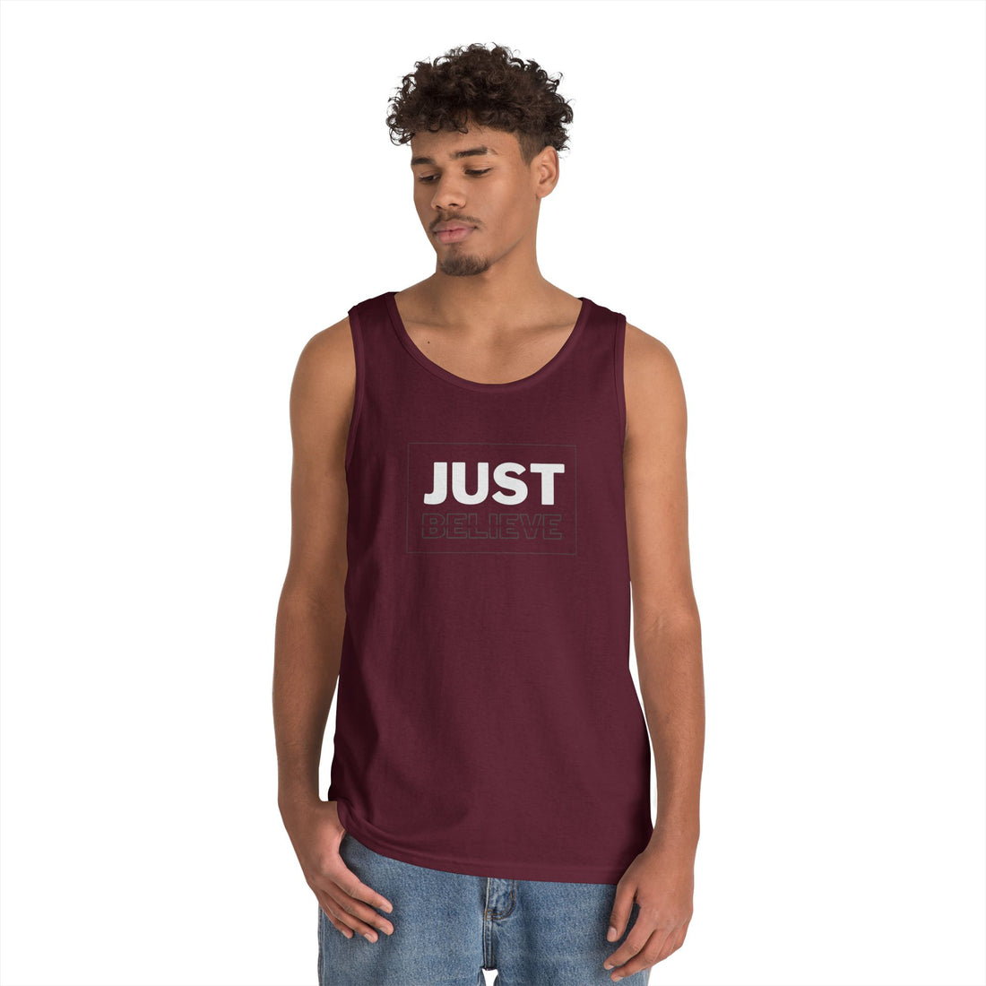 Just Believe Graphic Heavy Cotton Tank Top