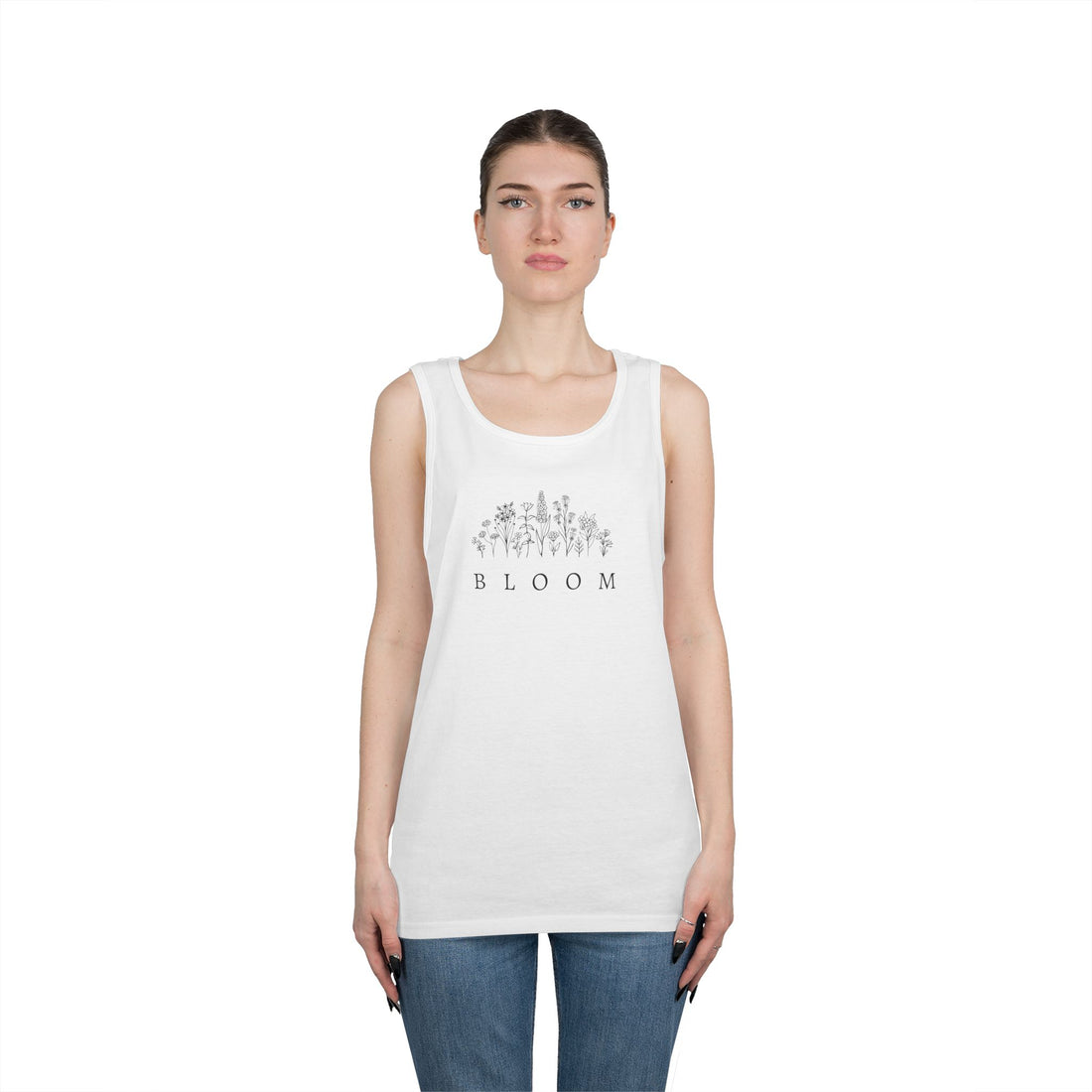 Bloom Flower Graphic Heavy Cotton Tank Top