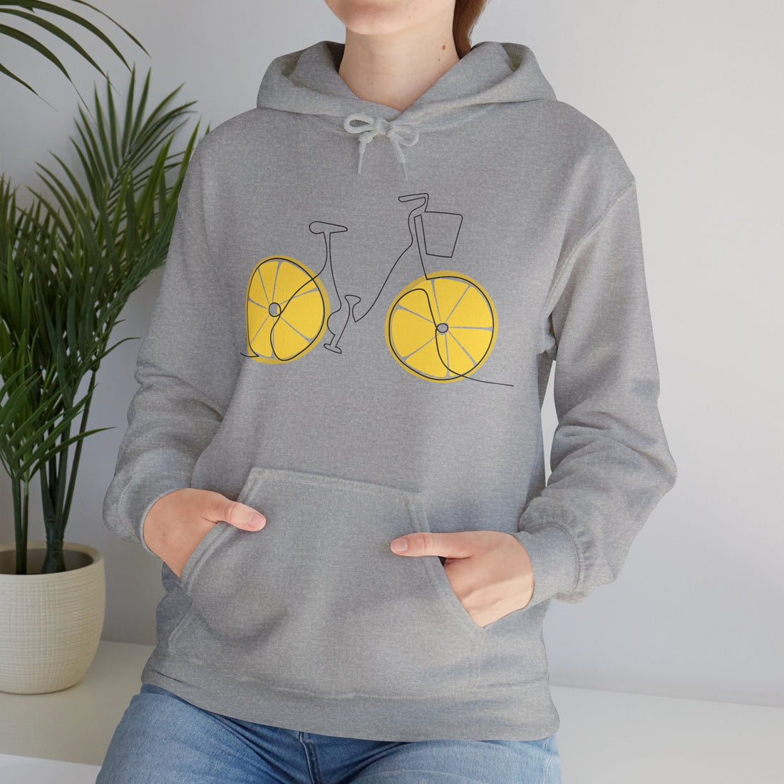 Fresh Ride: Lemon Bicycle Graphic Hoodie