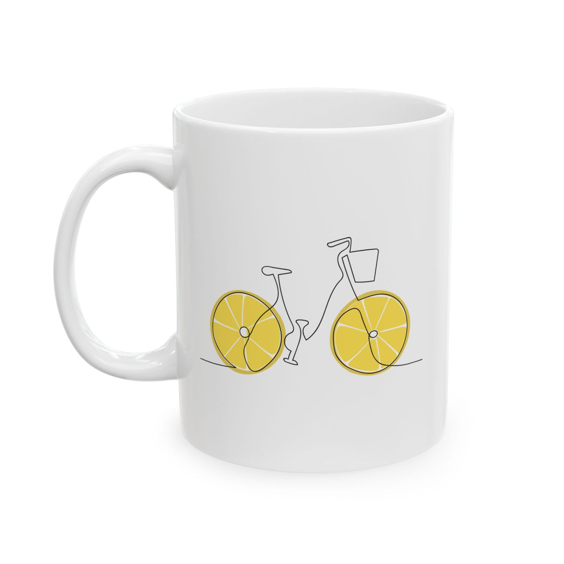 Fresh Ride: Lemon Bicycle Graphic Ceramic Mug