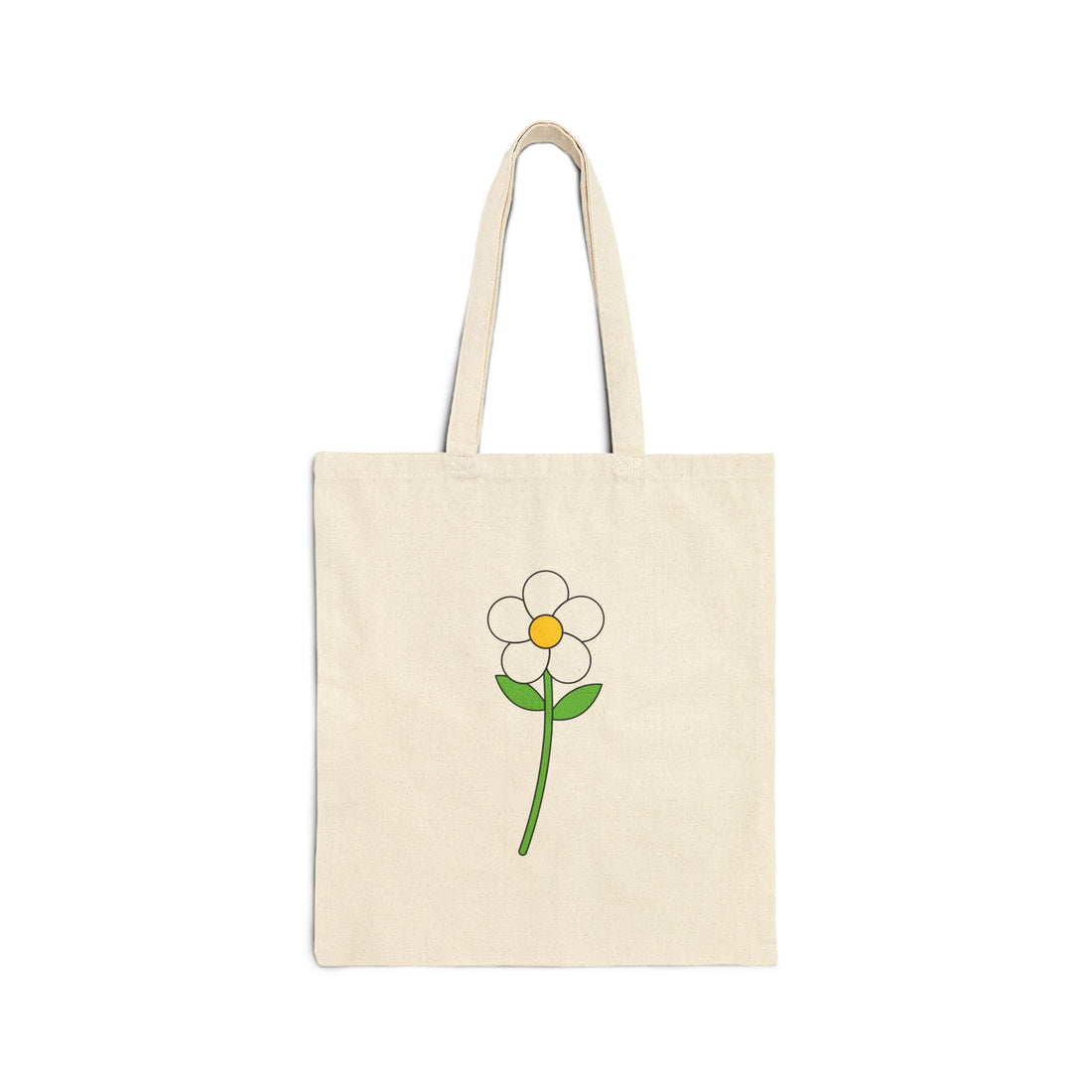 Minimalist Flower Graphic Cotton Canvas Tote Bag