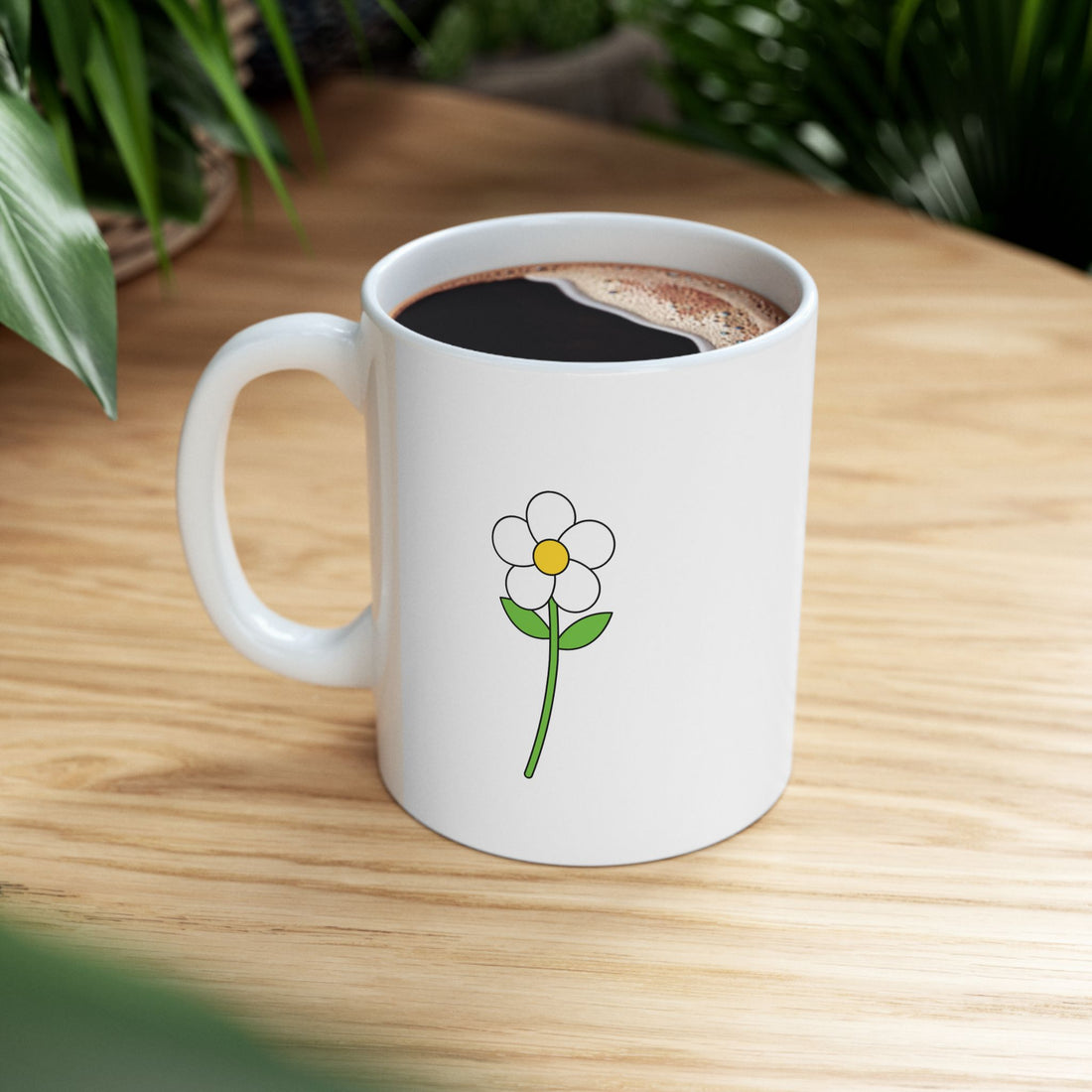 Minimalist Flower Graphic Ceramic Mug