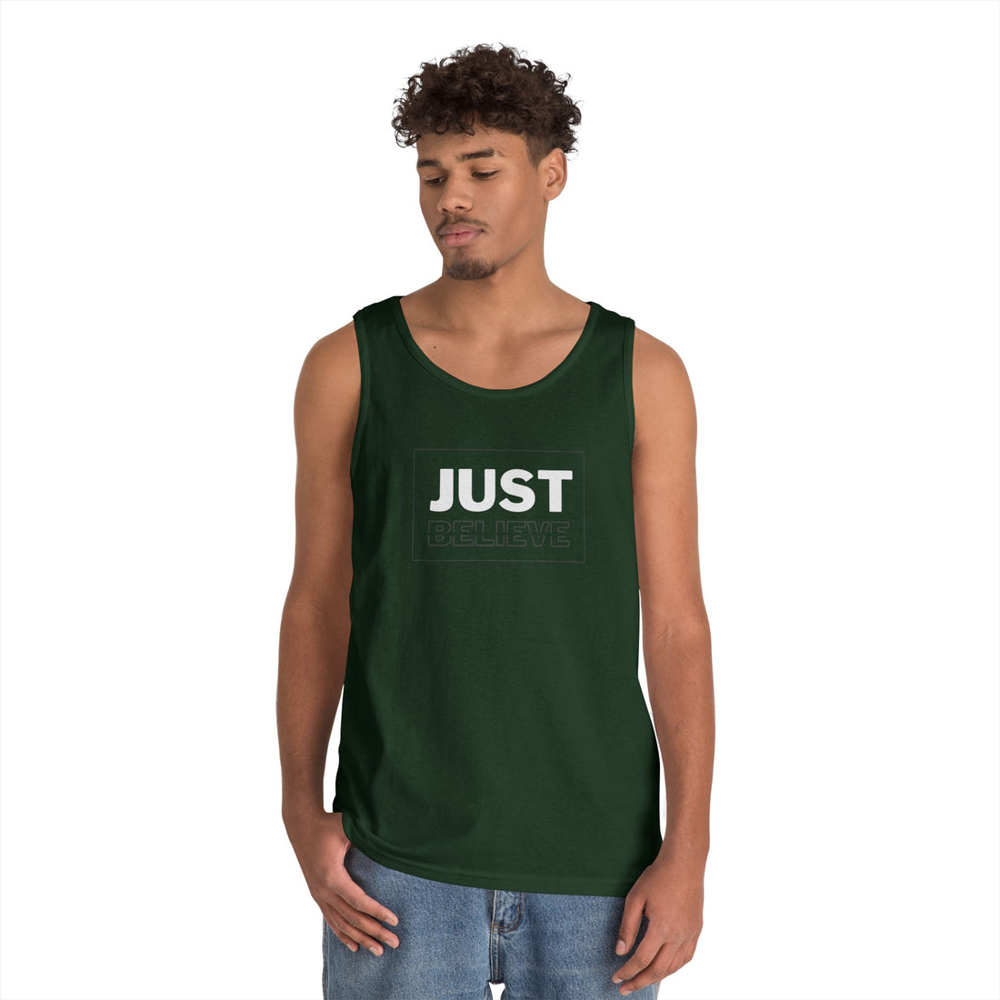 Just Believe Graphic Heavy Cotton Tank Top