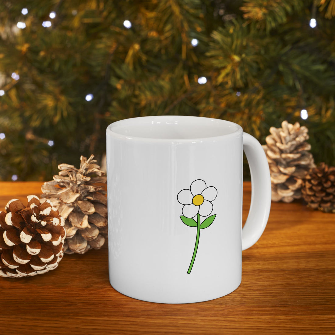 Minimalist Flower Graphic Ceramic Mug