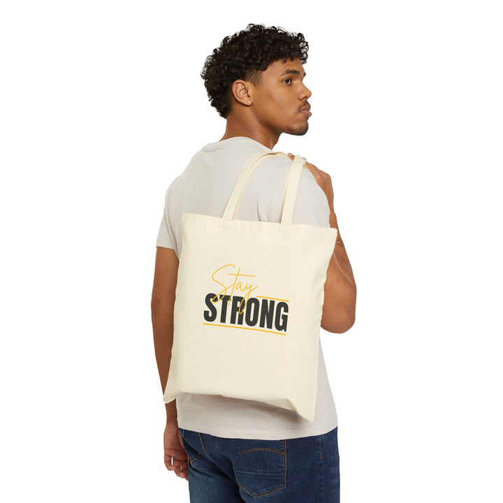 Stay Strong Graphic Cotton Canvas Tote Bag