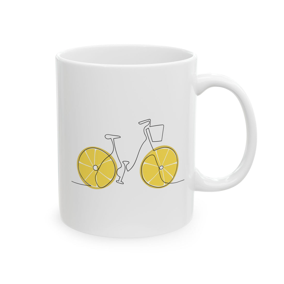 Fresh Ride: Lemon Bicycle Graphic Ceramic Mug