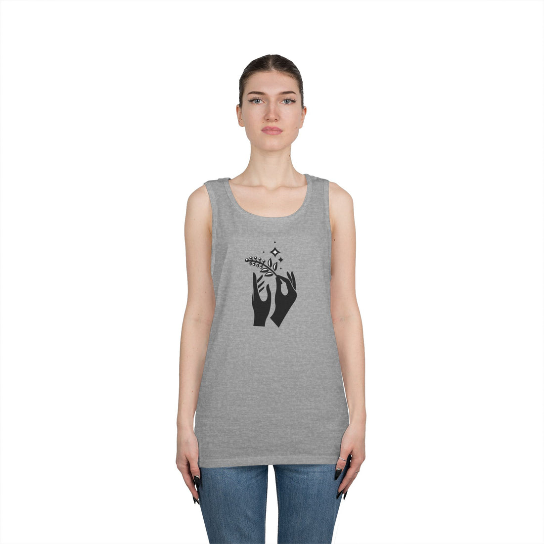 Nature-Inspired Graphic Heavy Cotton Tank Top