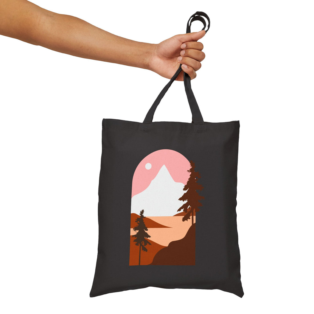 Arched Escape: Scenic Graphic Cotton Canvas Tote Bag