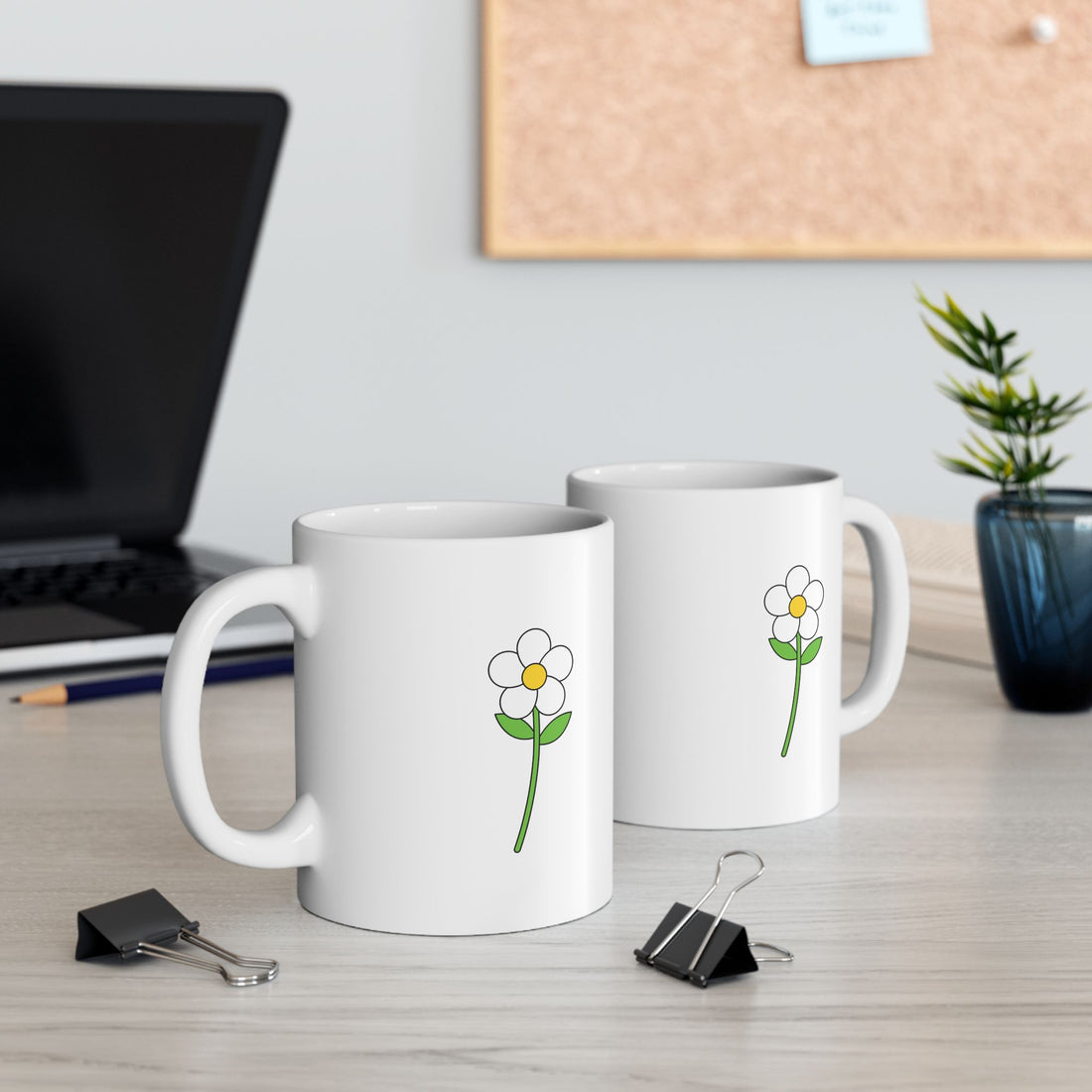 Minimalist Flower Graphic Ceramic Mug