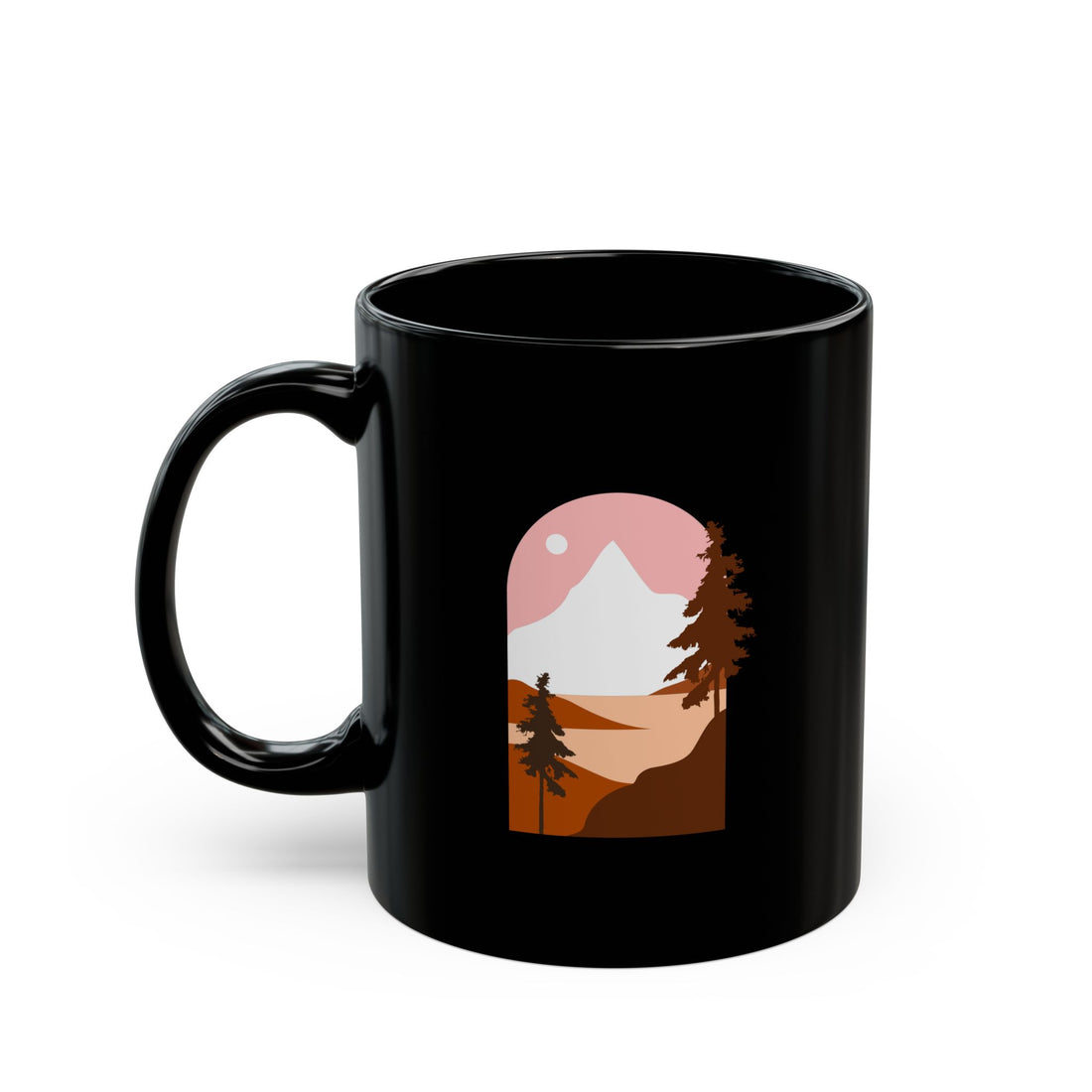 Arched Escape: Scenic Graphic Black Mug 11oz