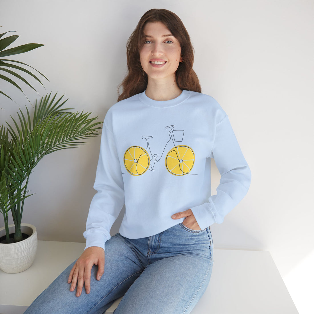 Fresh Ride: Lemon Bicycle Graphic Sweatshirt