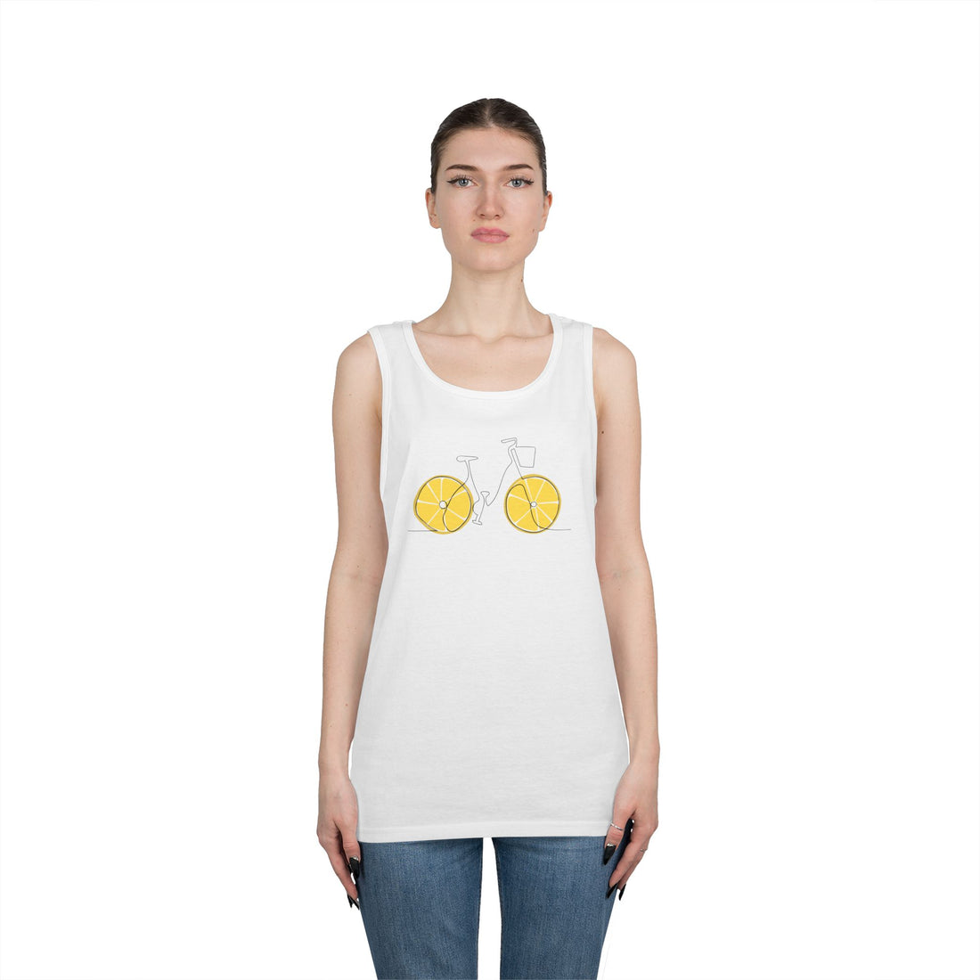 Fresh Ride: Lemon Bicycle Graphic Heavy Cotton Tank Top