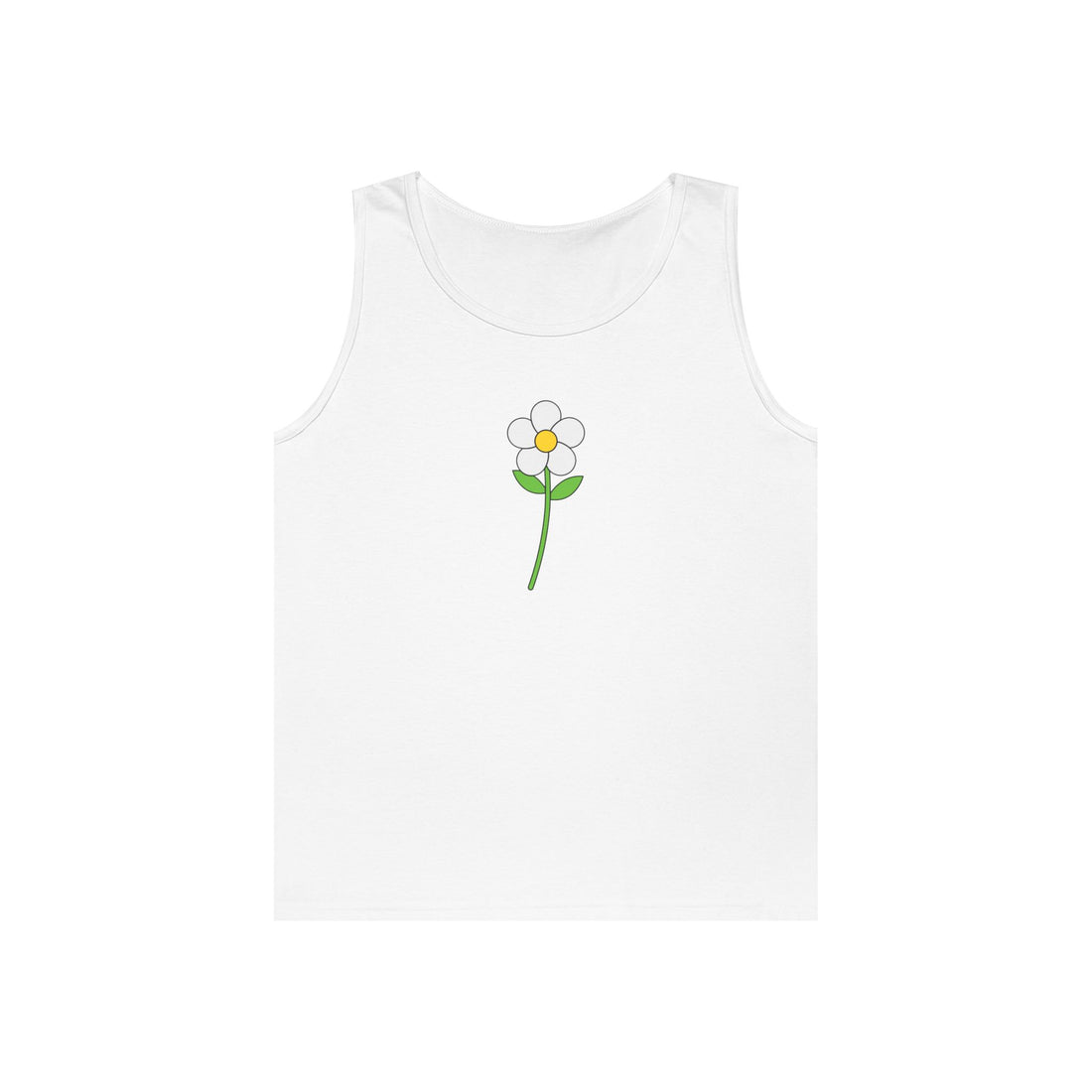 Minimalist Flower Graphic Heavy Cotton Tank Top