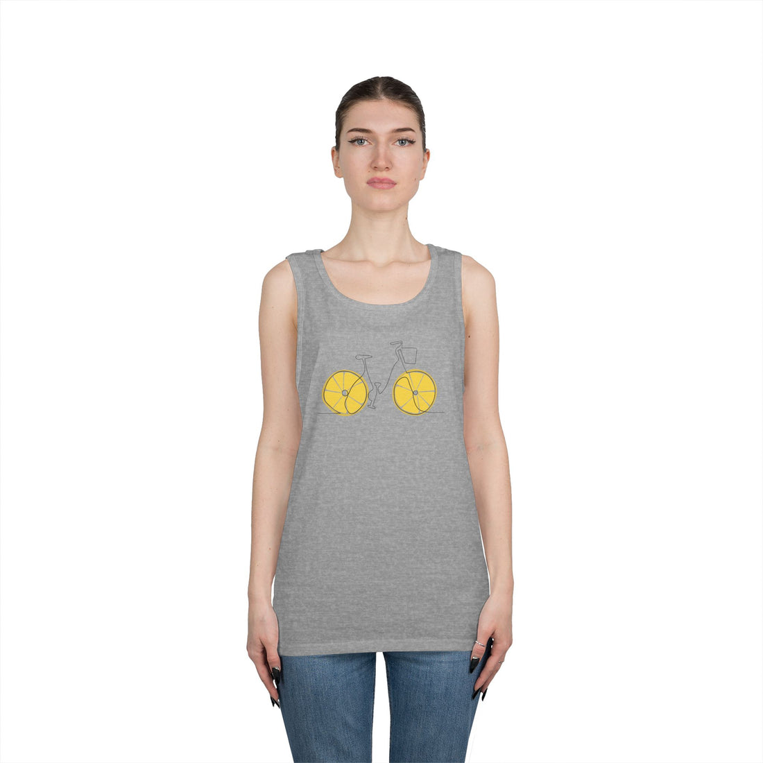 Fresh Ride: Lemon Bicycle Graphic Heavy Cotton Tank Top