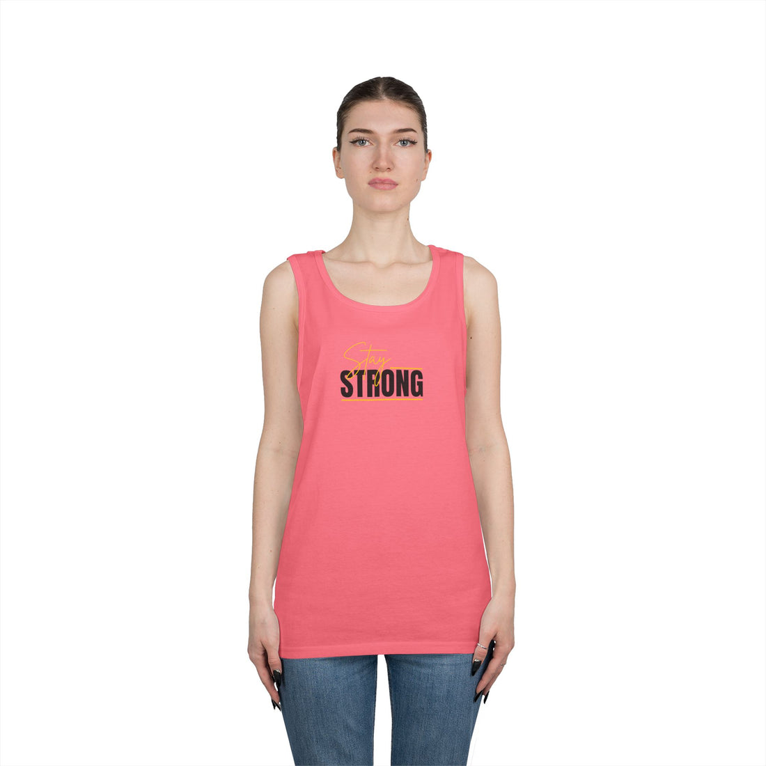 Stay Strong Graphic Heavy Cotton Tank Top