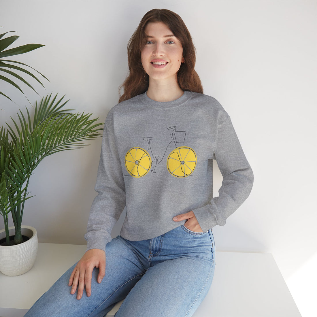 Fresh Ride: Lemon Bicycle Graphic Sweatshirt