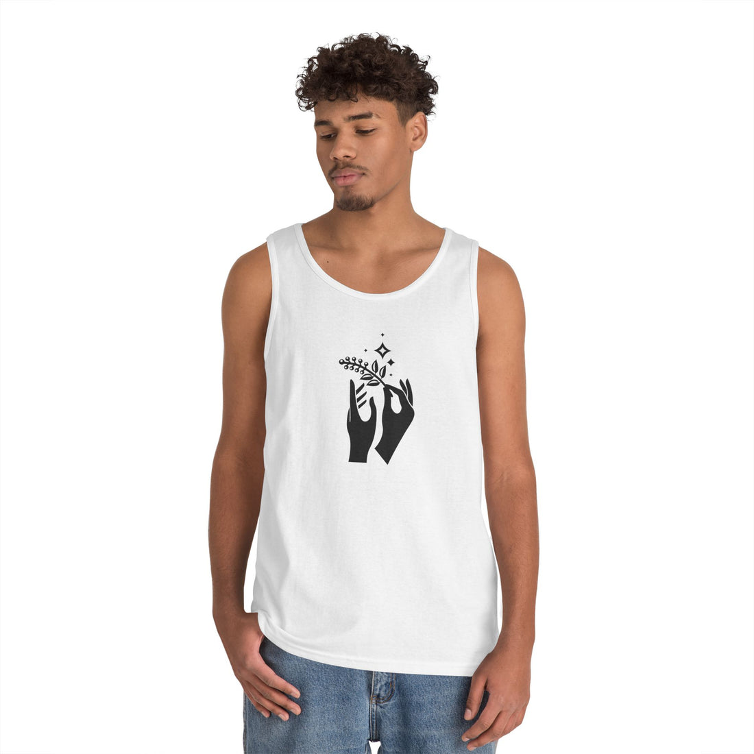 Nature-Inspired Graphic Heavy Cotton Tank Top