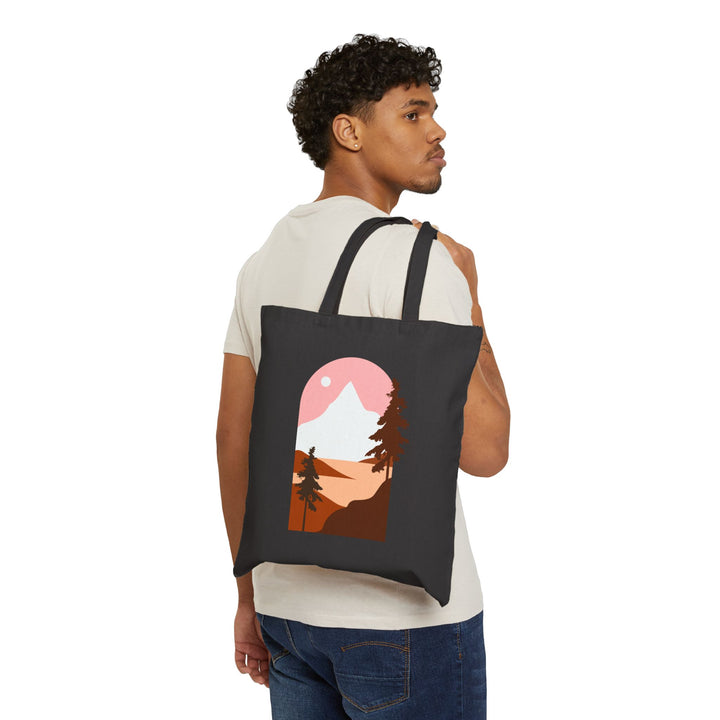 Arched Escape: Scenic Graphic Cotton Canvas Tote Bag