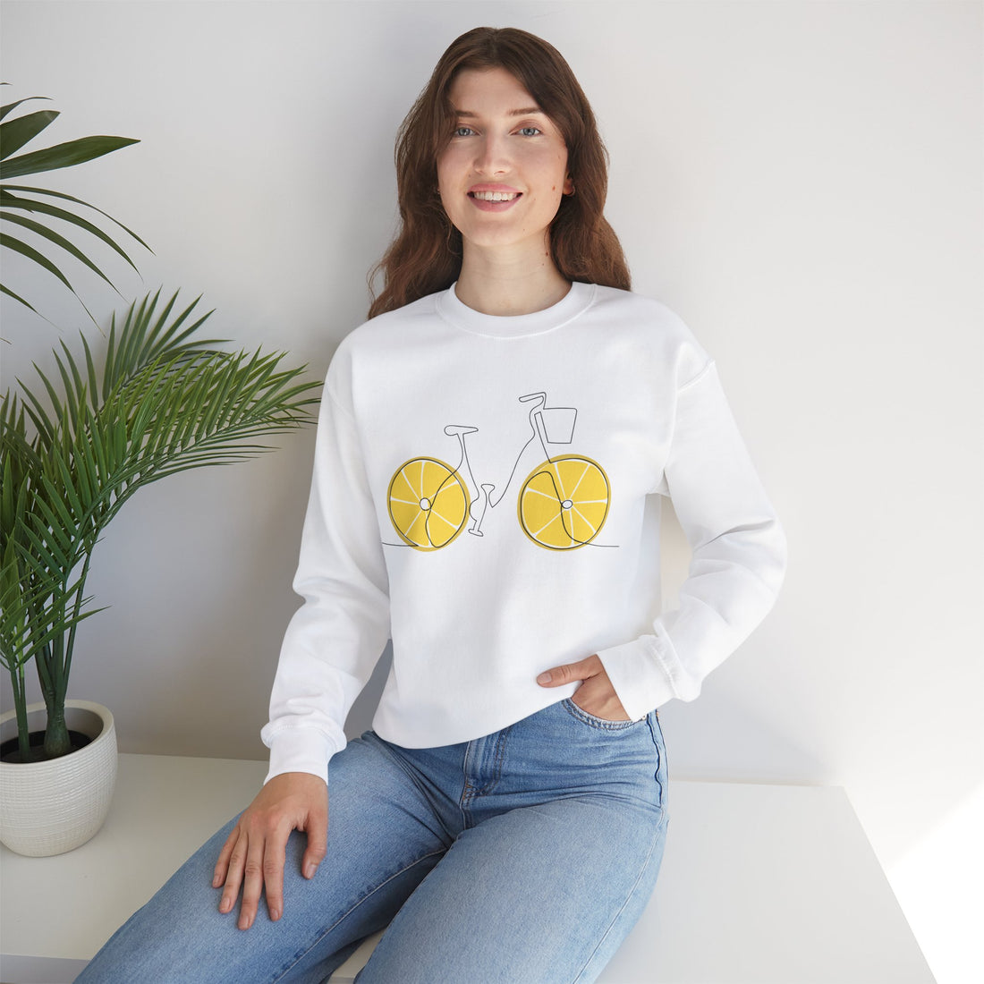 Fresh Ride: Lemon Bicycle Graphic Sweatshirt