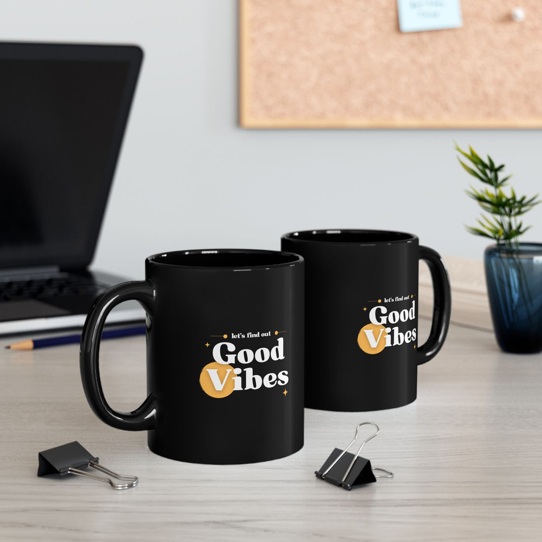 Good Vibes Black Mug 11oz