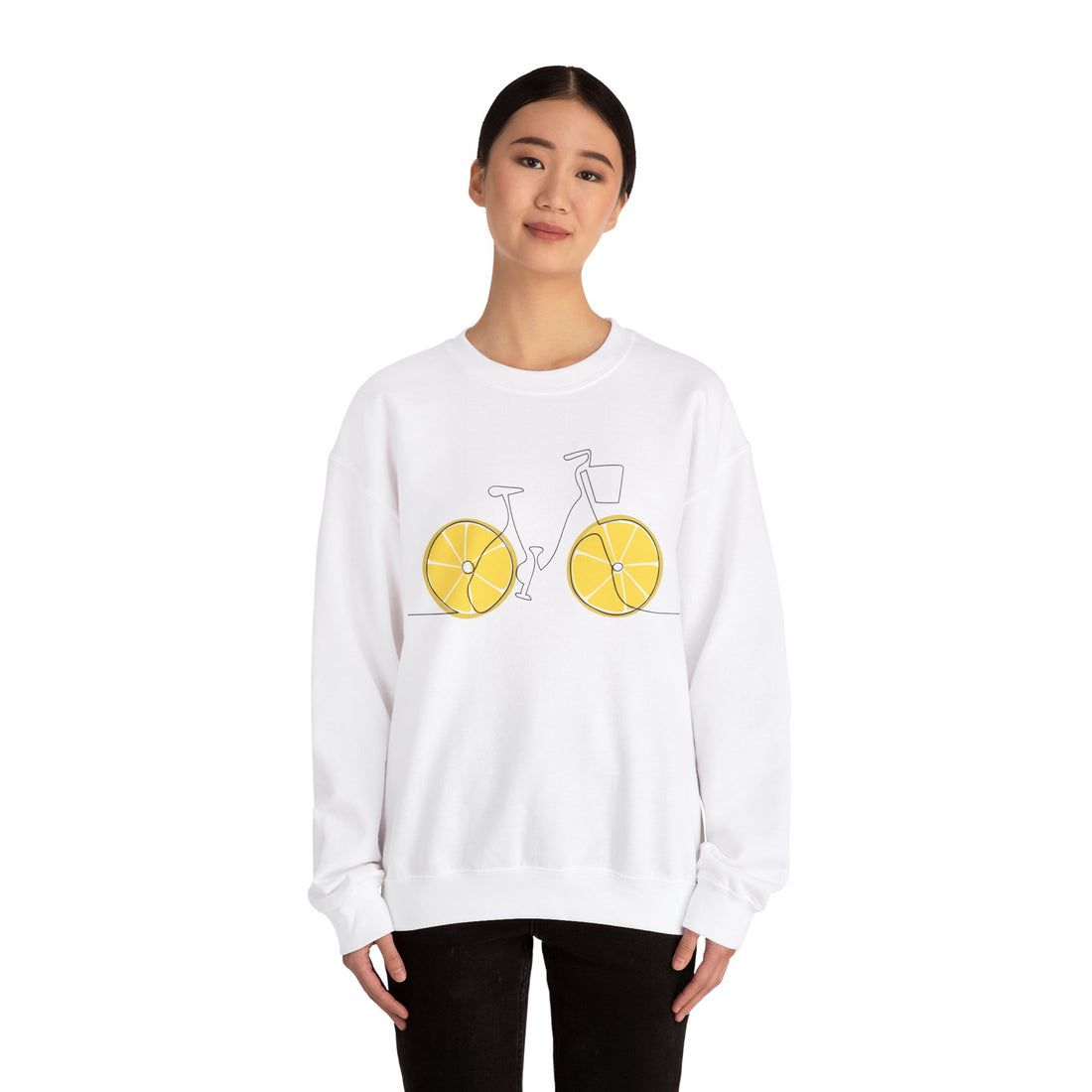 Fresh Ride: Lemon Bicycle Graphic Sweatshirt