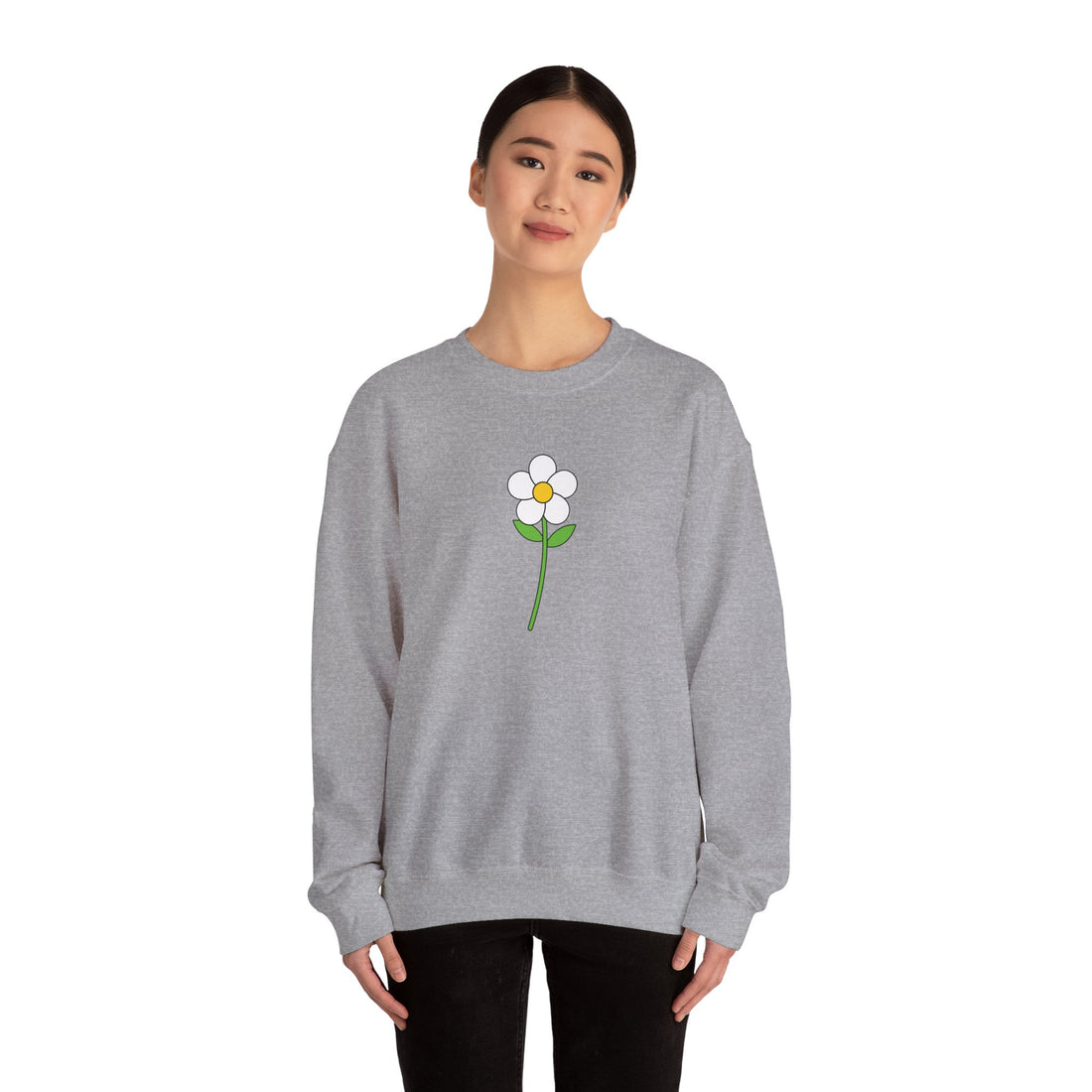 Minimalist Flower Graphic Sweatshirt