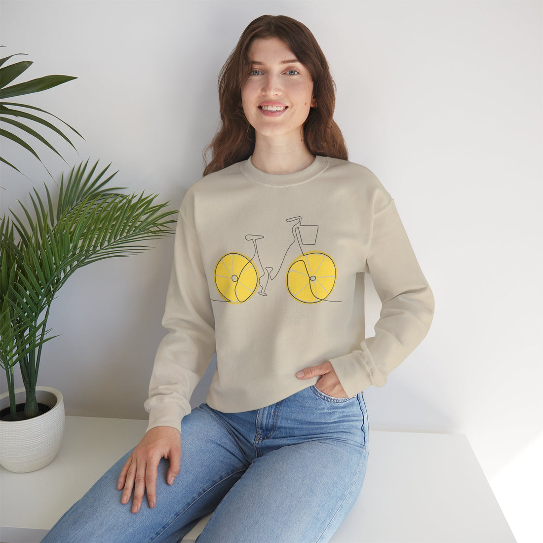 Fresh Ride: Lemon Bicycle Graphic Sweatshirt